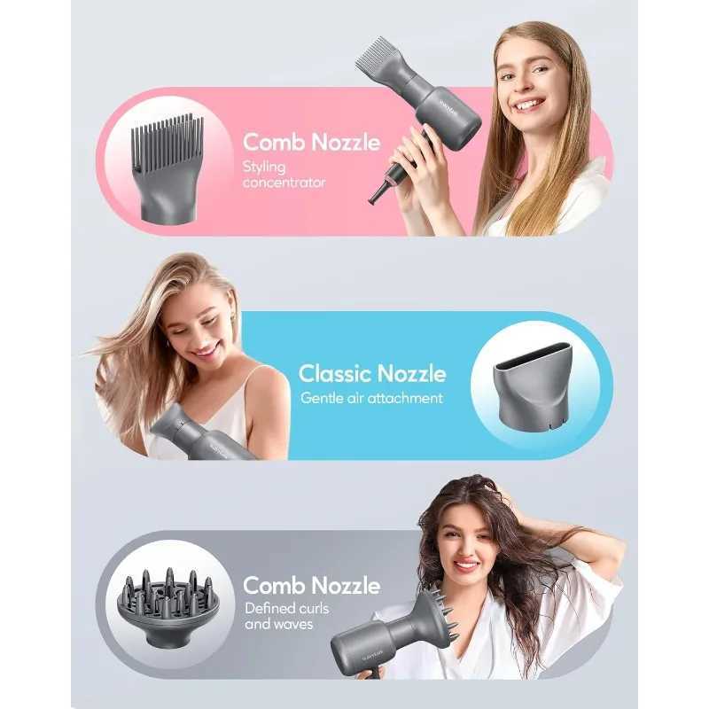 Blown Away Ionic Hair Dryer for Curly Hair with Diffuser 1875W Fast Drying Blow Dryer with Ceramic Technol z250520