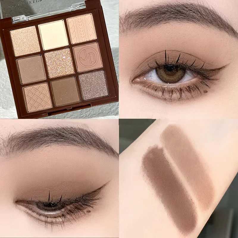Chocolate Warm Brown Earth Palette - 9 Shades Matte Orange Brown Pearlescent Glitter Illuminating Wear EyeshadowXJ250520