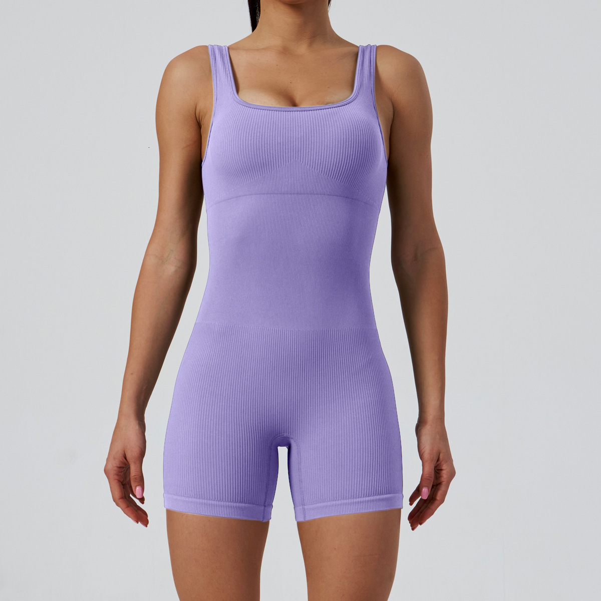 Threaded fitness seamless running exercise quick drying yoga suit jumpsuit shorts