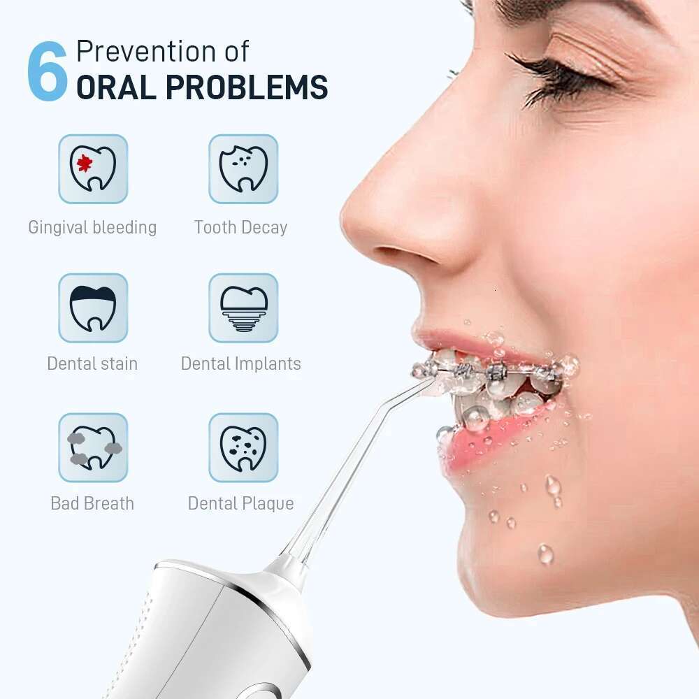 Oral irrigator water flosser, with a large capacity of 300ML and 4 cleaning modes, effectively maintains oral health.