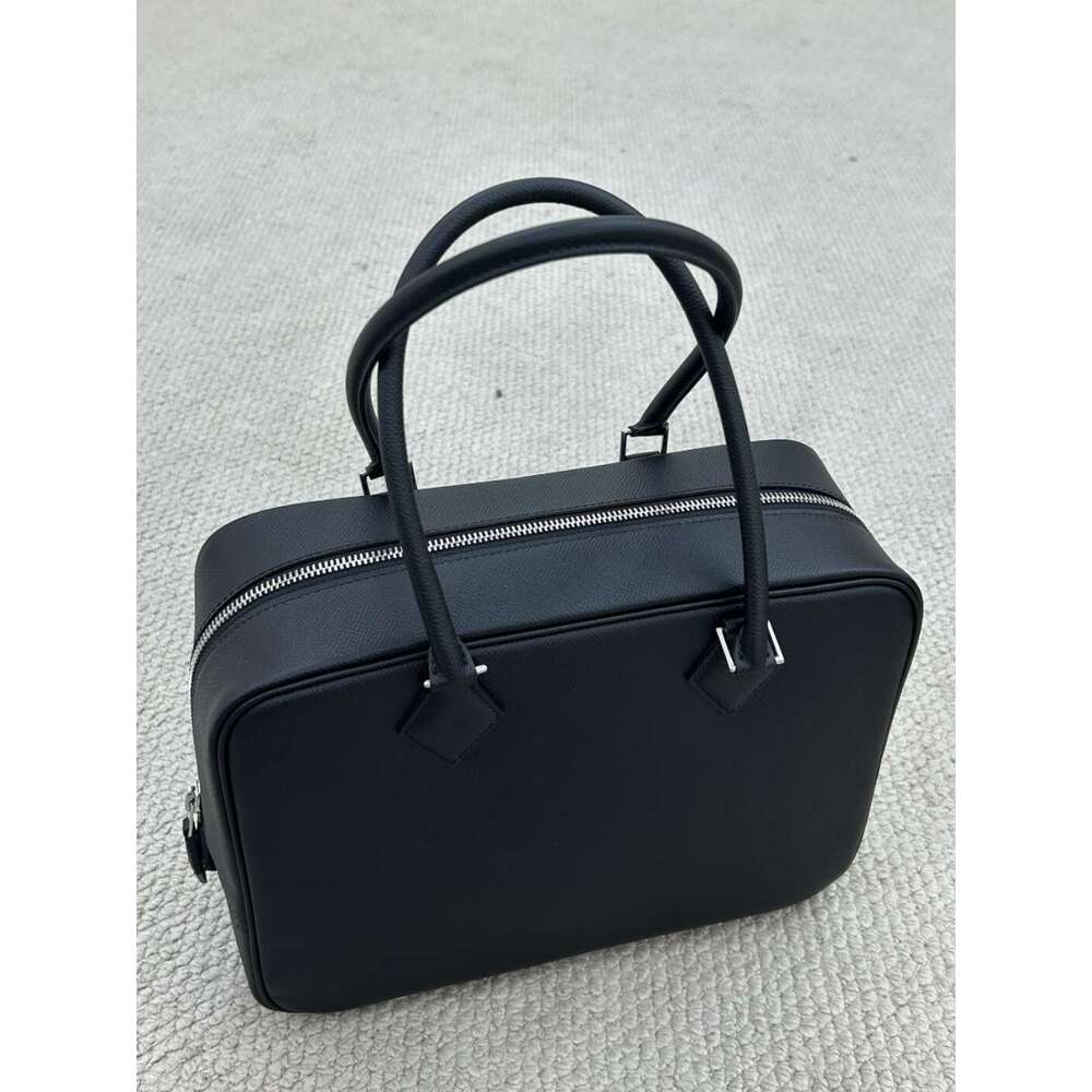 Half handmade Plume Feather Baotou Layer Cowhide Vintage Box Commuter Handheld Leather Women s Bag Steel Hardware
