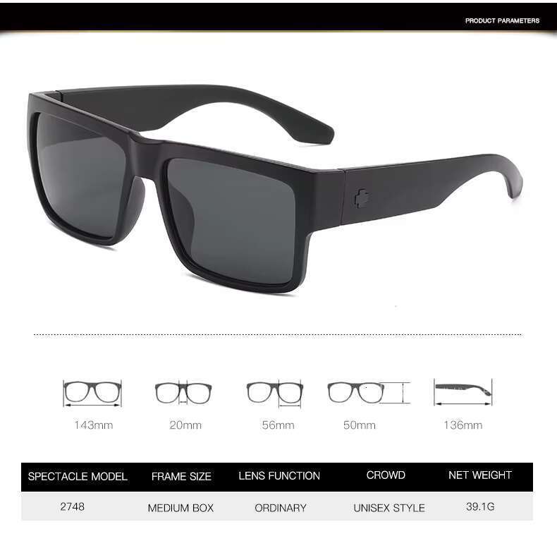 2025 Bicycle Running Fishing Brand Large Frame Polarized Sports Spy Fashion Men's Glasses Sunglasses