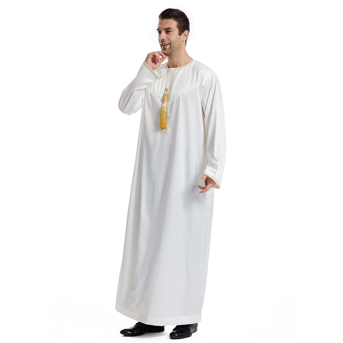 Designer Clothing Men's Long Sleeved Tassel Large Muslim Ethnic Clothing 2025 New Trendy Clothing