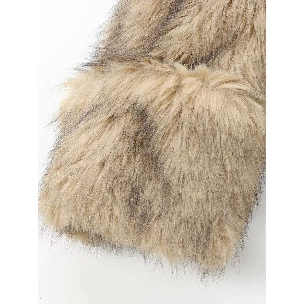 European American style women's autumn and winter new fashion all-match artificial fur effect sweatshirt