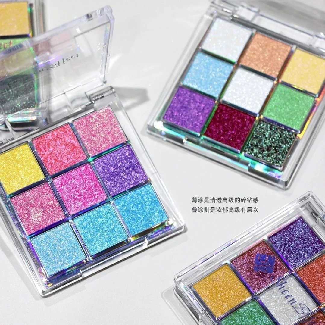 Sheeneffect 9 Color Eyeshadow Plate Chameleon Delicate And Shimmer Eyeshadow Makeup Cosmetics W250520
