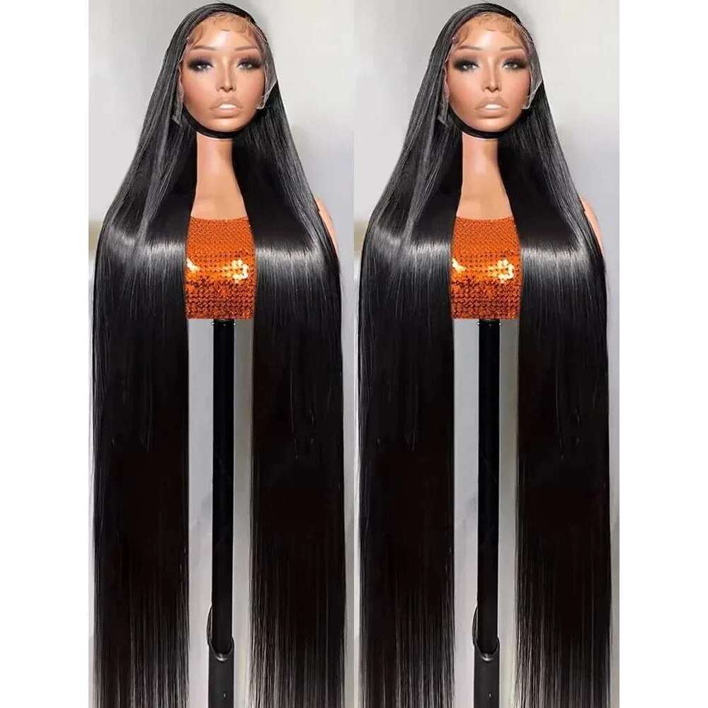Mossily Straight 13x6 HD Lace Front Wigs Human Hair 30 44 Inch Black Wig 6x6 Gluless Closure Indian Raw For Women 250 Density