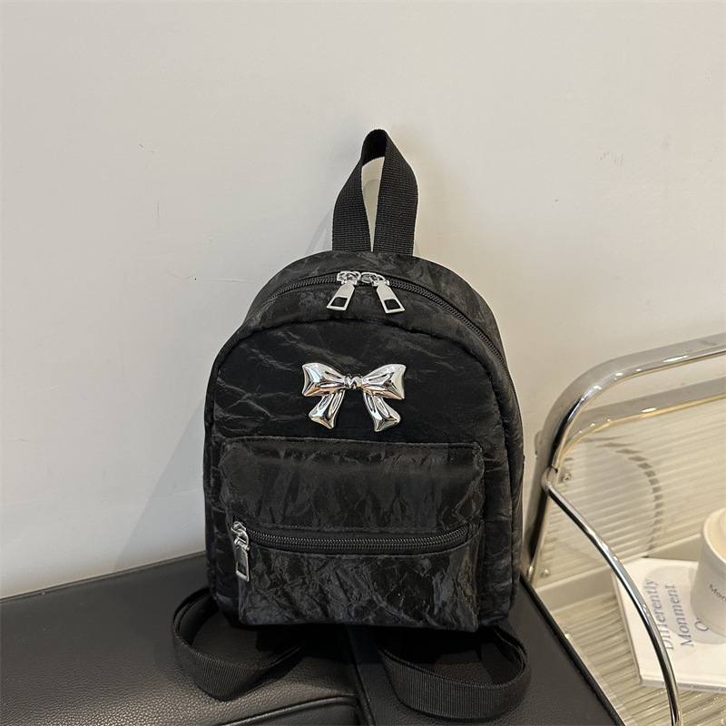 Free Delivery Designer Bag Bow Shaped For Female Niche Design Fashionable Korean Version Backpack 2025 Autumn And Winter Lightweight Small Travel Back