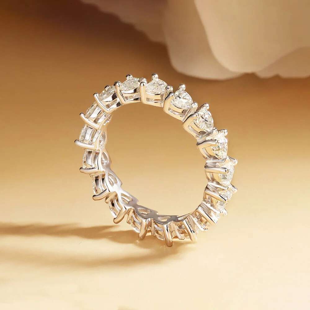 3*3mm Heart Shape Moissanite Engagement Ring For Women D Color VVS Lab Created Diamond 925 Sterling Silver Wedding Band With GRA
