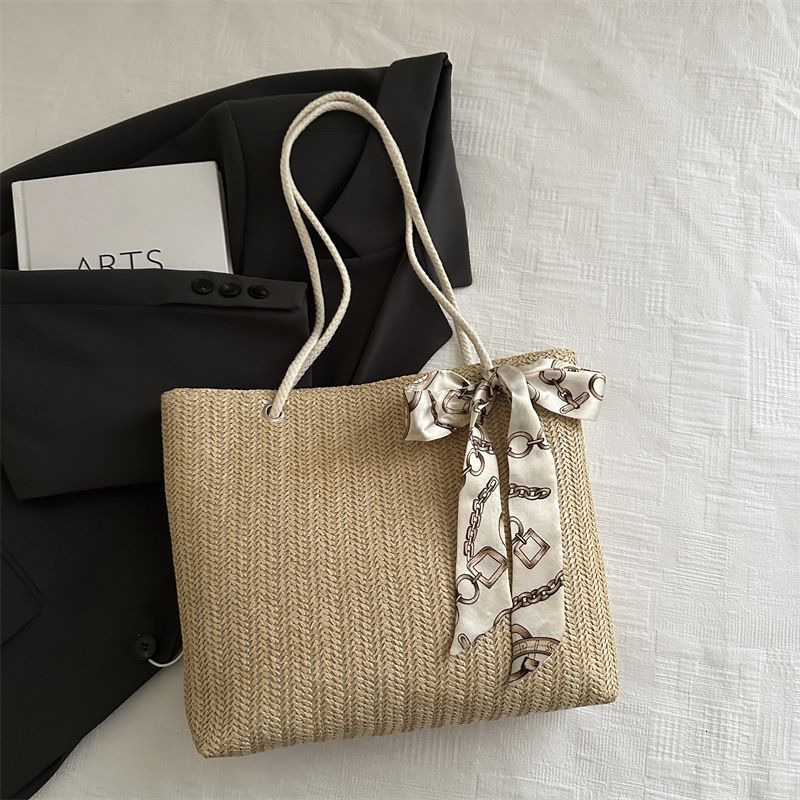 Free Delivery Designer Bag Premium Big 2025 Trendy Grass Woven Women's Shoulder Large Capacity Commuter Versatile Handheld Tote Bag Luxury Bag
