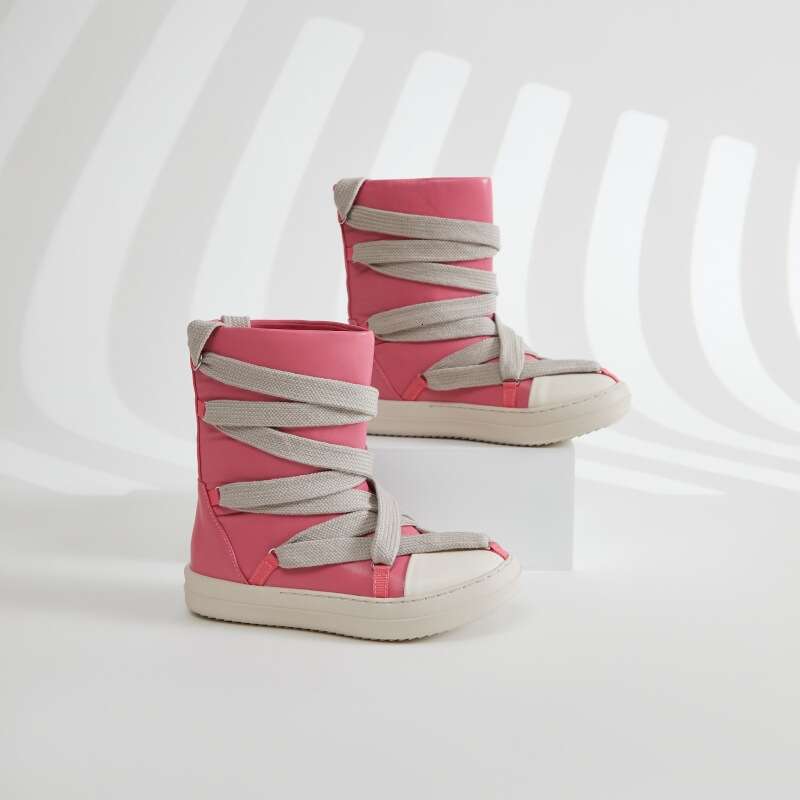 Couple's New NEW TOP Thick Sole High Top Size 44, Women's Shoes, Personalized Five Star Snow Boots, Men's