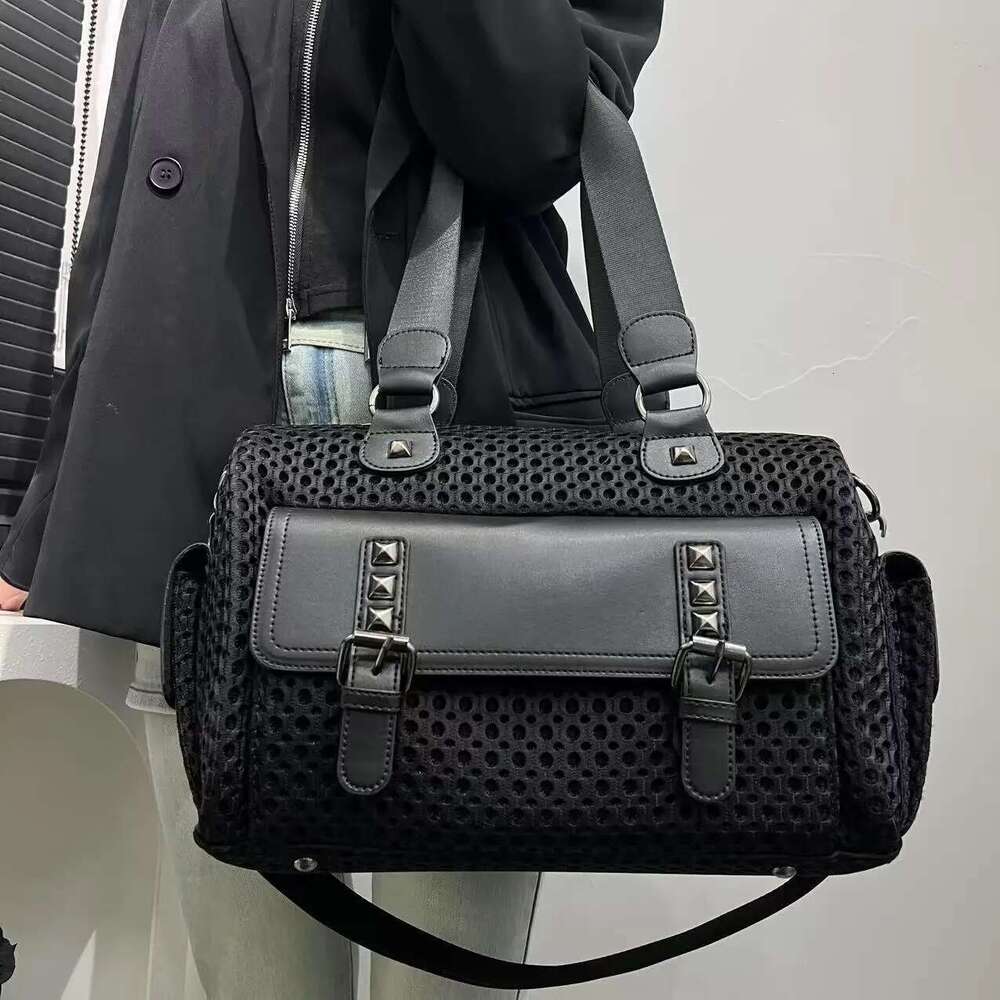 Ladies' Fashion Y2k Street Hot Girl Yansew Handbag Large Capacity Retro Splicing Punk Shoulder Bag
