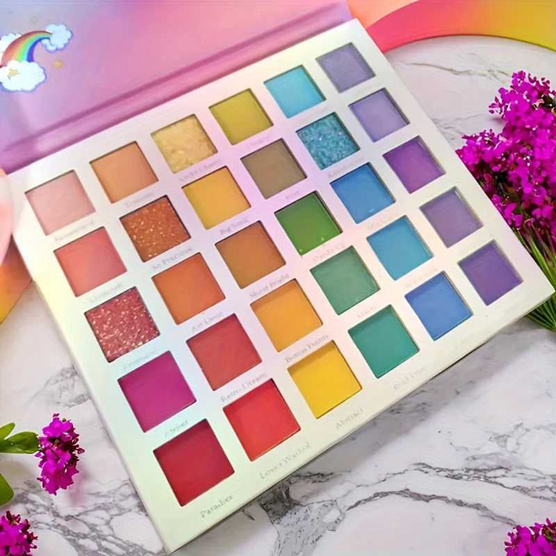30-Color Eyeshadow Palette Super Brilliant Long-Lasting Matte Shimmer Pearlescent Shade Waterproof Eye Makeup with Large Sequins W250520