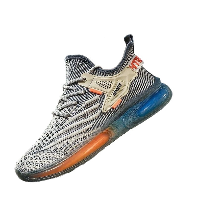 Designer casual shoes Cross border popular men's fly woven mesh breathable sports casual men's shoes jelly trendy single shoes anti slip and