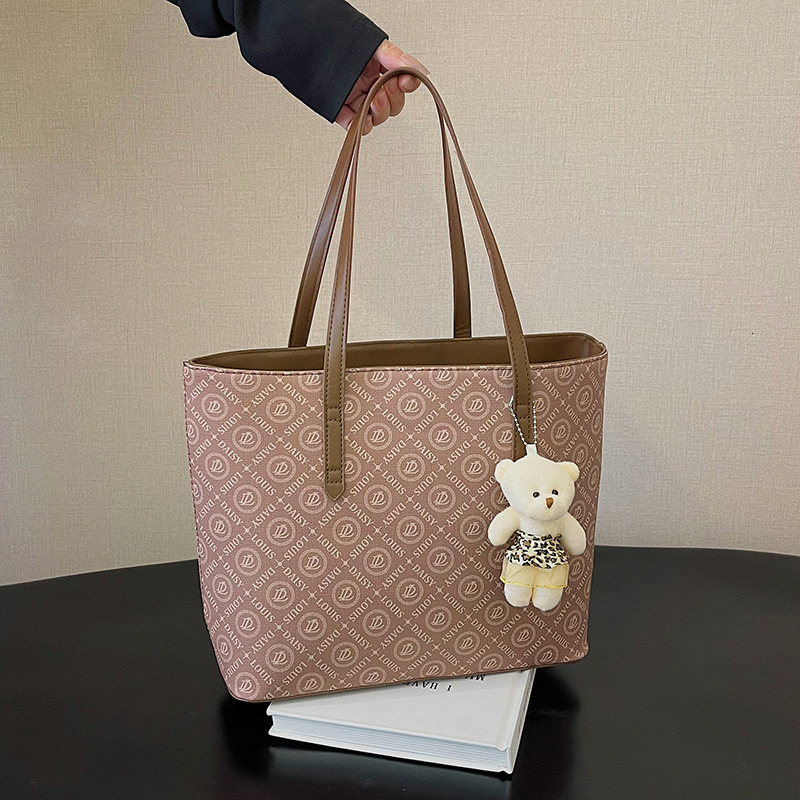 Women 2025 New Style Simple Fashion Large Capacity Letter Printed Handheld Shoulder Tote Bag