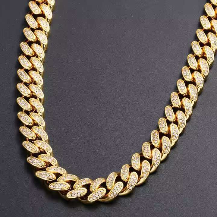 Gold Sier Plated Party Men and Women's Gift Micro inlaid Zircon Hip Hop Cuban Copper Chain