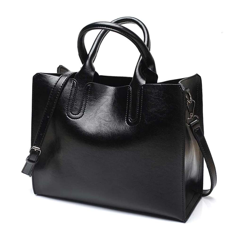 New Women's Business Casual Handbag Simple Retro Large Capacity Pu Leather Shoulder Crossbody Bag