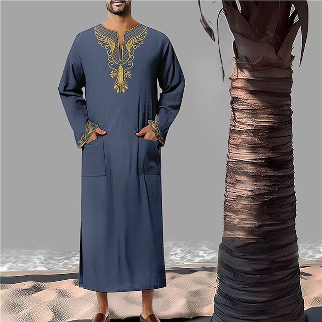 Designer Clothing New Muslim Arab Clothing Dubai Saudi Men's Embroidered Robe Product 2025 New