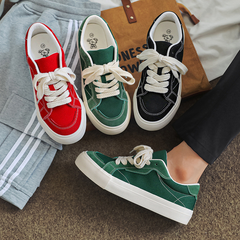 Designer casual shoes Hong Kong style 2023 new autumn canvas shoes men's red casual shoes Korean version student low cut couple trendy skateboard