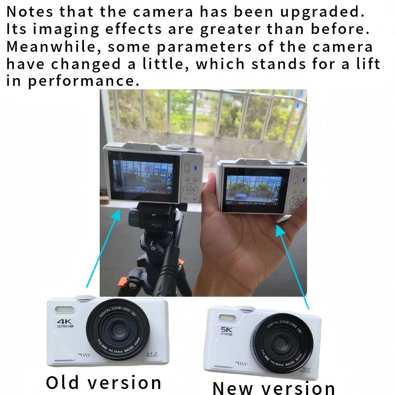 5K 4K Mirrorless Digital Camera 18X Digital Zoom 64MP 75MP High-Definition Cameras with Rotating Screen Flash WiFi for Photography Beginner Children S
