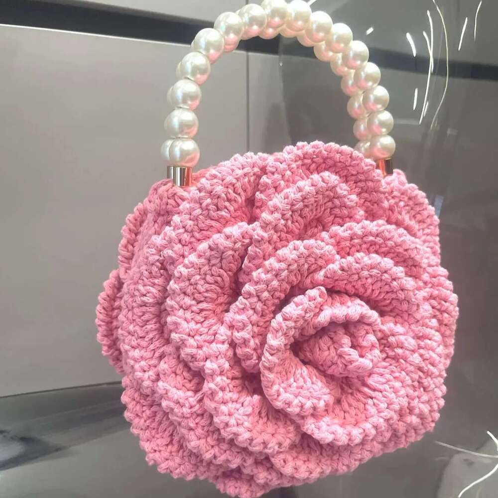 handmade Crochet flower shape Evening clutch Bag Purses and handbag Designer banquet Women's bag