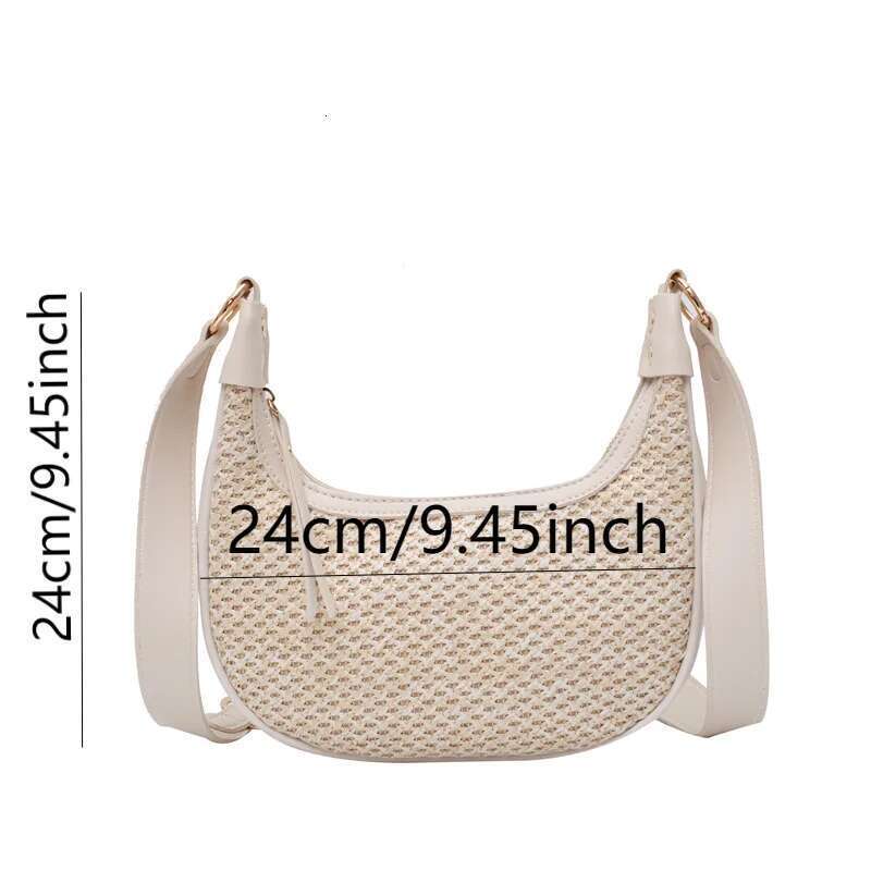 Straw Underarm Women's New Niche High-Grade Fashion Elegant Crossbody Leisure Holiday Shoulder Bag