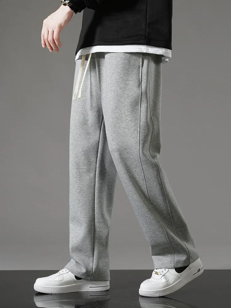 Men Baggy Trousers Fashion Sweatpants Drawstring Basketball Straight Jogging Wide Outdoors Casual Pants Male 250517