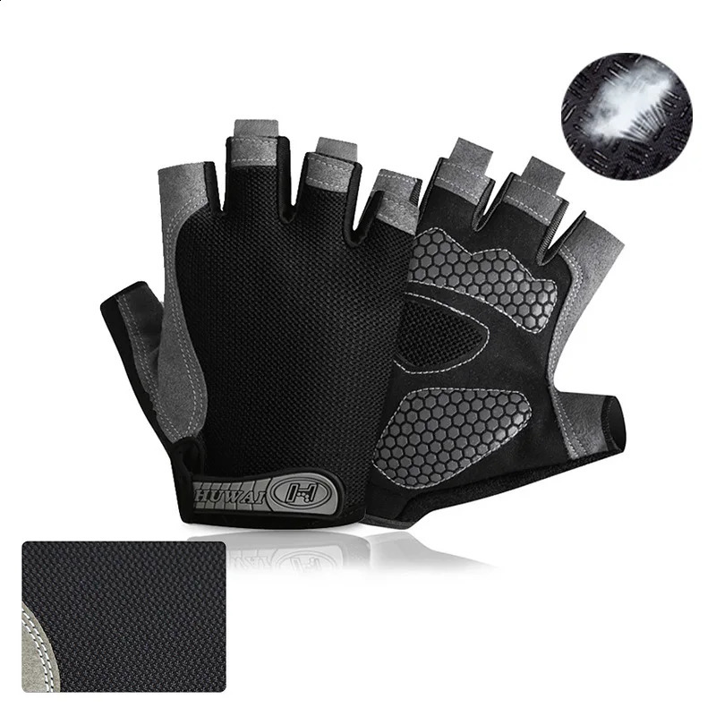 Professional Gym Fitness Breathable AntiSlip Women Men Half Finger Summer Fishing Cycling Fingerless Gloves Female Bicycle Bike 250515