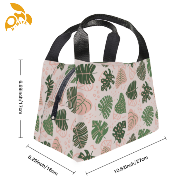 Free delivery. fashion designers customize round, beige and white semi-long, lightweight, simple and portable hand-held insulated lunch bags