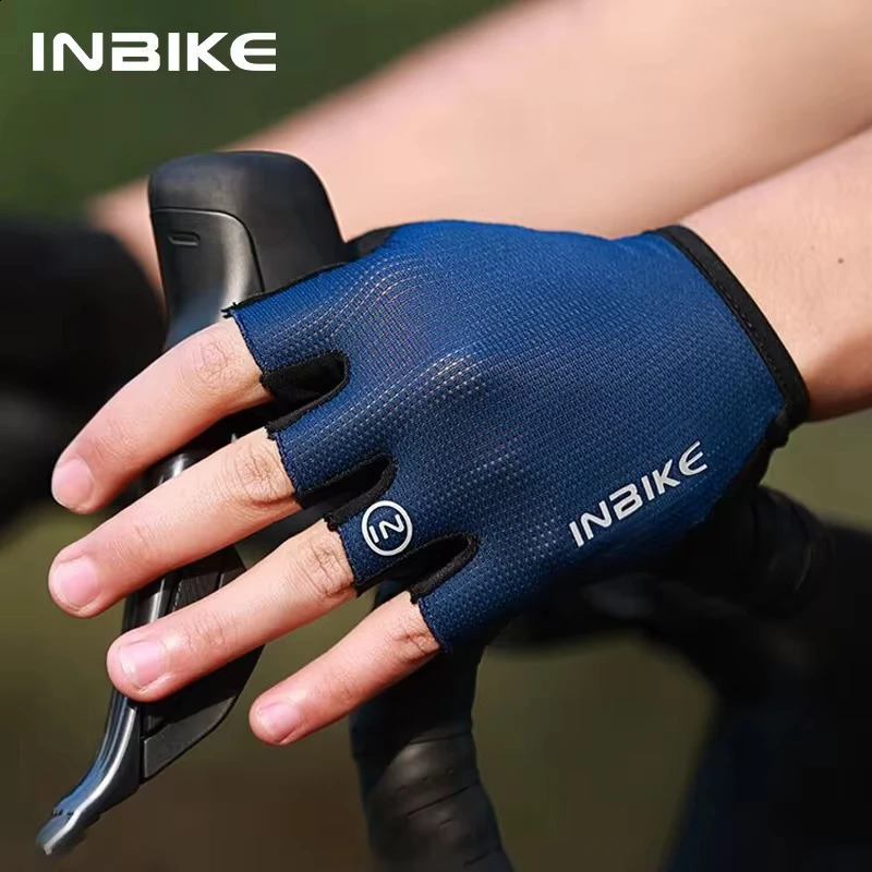 INBIKE Half Finger Cycling Gloves Summer Bicycle Shockabsorption Breathable Mountain Bike MTB Accessories 250515