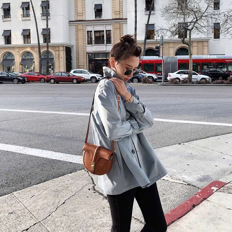 Internet celebrity same style saddle new single shoulder crossbody leather women s versatile pig bag cowhide simple