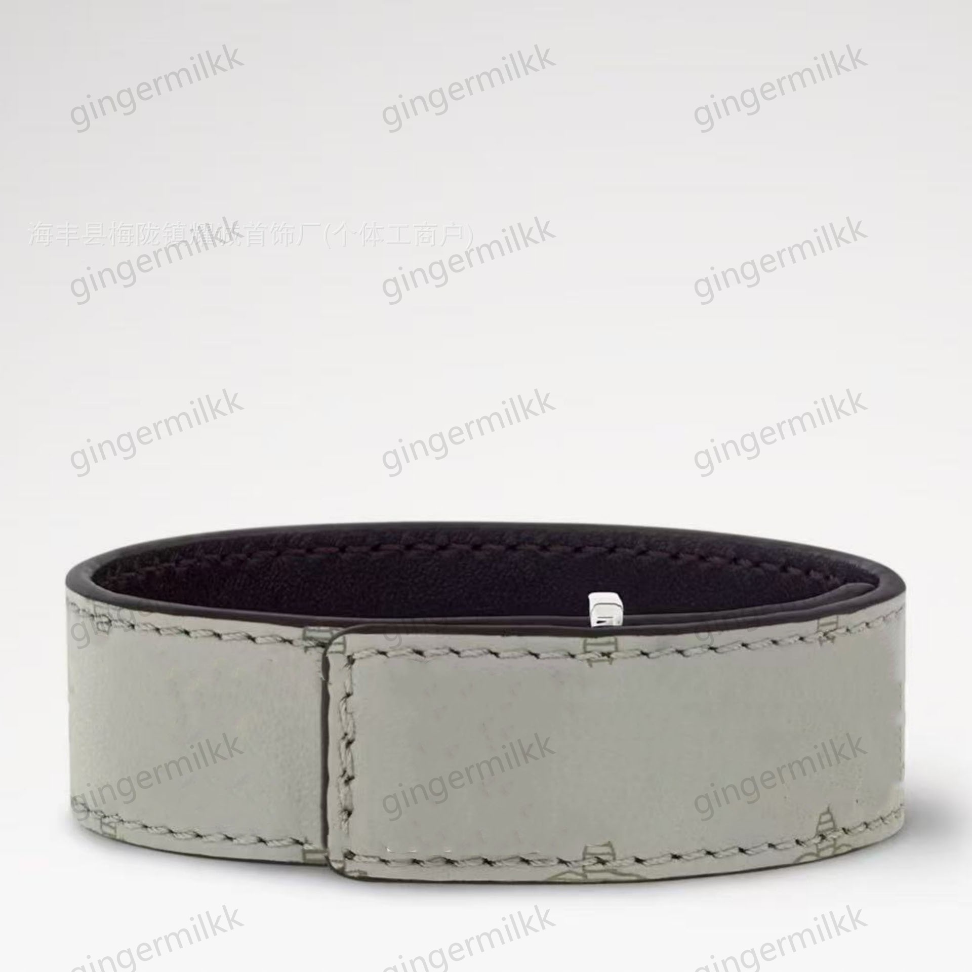Designer Bracelets With Gift Box Gray Leather Bracelets For Men and Women Punk Hip-hop Jewelry