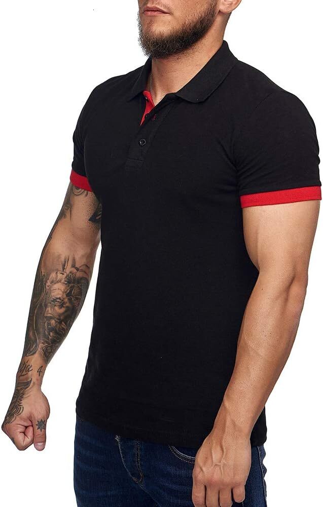 Mens Polo shirt Men's Short Sleeve Casual Slim Fit Polo Shirts Basic Designed Classic Cut Cotton Shirts Casual tops summer clothes cool