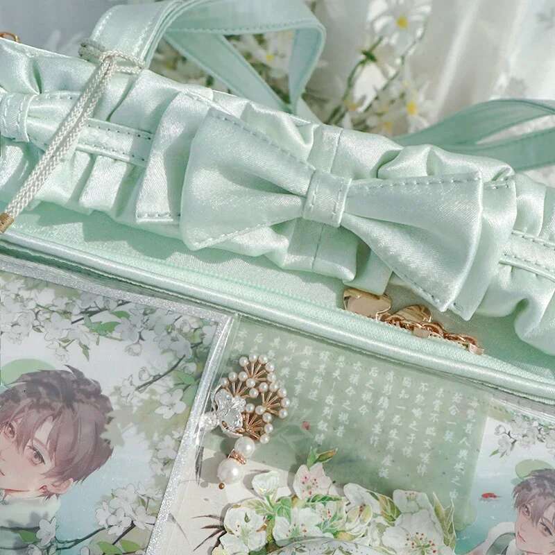 Bow Ita Bolsos Mujer Large Capacity Transparent Bag Lolita Tote Sac Femme Shoulder Bags for Woman Underarm Bolso