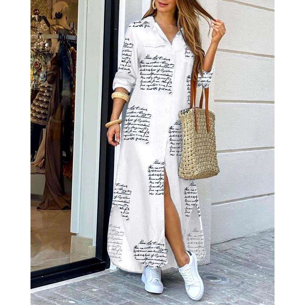 Partydress Fulllace Maxi Dress for Women Summer Dresses Dresses for Woman Designer 2025 Autumn New Fashionable Sleeved Shirt Skirt Long Dress S-5XL