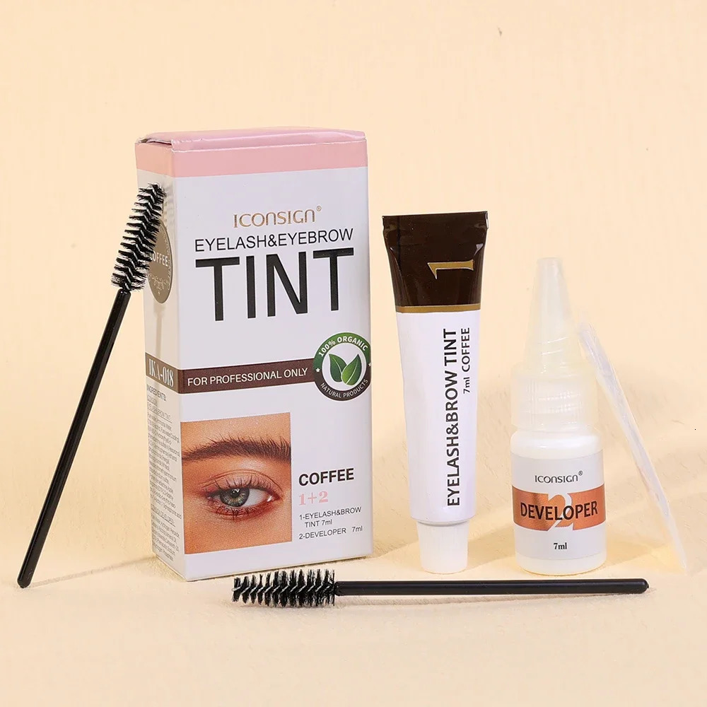 Semi anent Eyelash Eyebrow Dye Tint Kit 2 in 1 Waterproof Fast Dye Brow Enhance Long Lasting Black Brown Eyebrow Cosmetics 250520