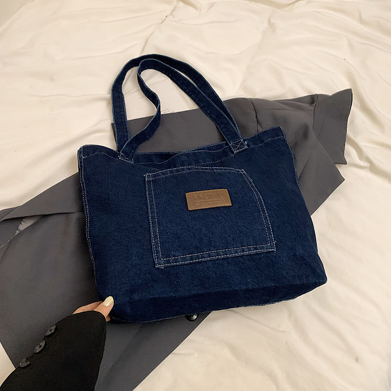 Free Delivery Designer Bag Cowboy Canvas Shoulder For Women Large Capacity Shopping Niche Art Tote Japanese And Korean Casual Versatile Hand Luxury Ba