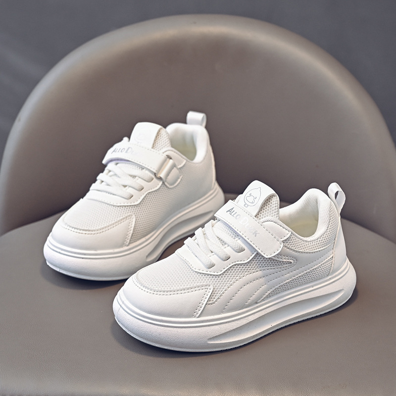 New children's shoes, white shoes, all season anti slip flat shoes, trendy shoes, little boys' mesh board shoes, casual shoes, versatile gir