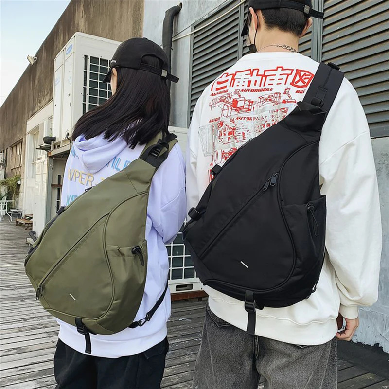 Large Capacity Mens Chest Pack Casual Hip Hop Travel Unisex Crossbody Bag High Quality Nylon Storage Shoulder Bag 250603