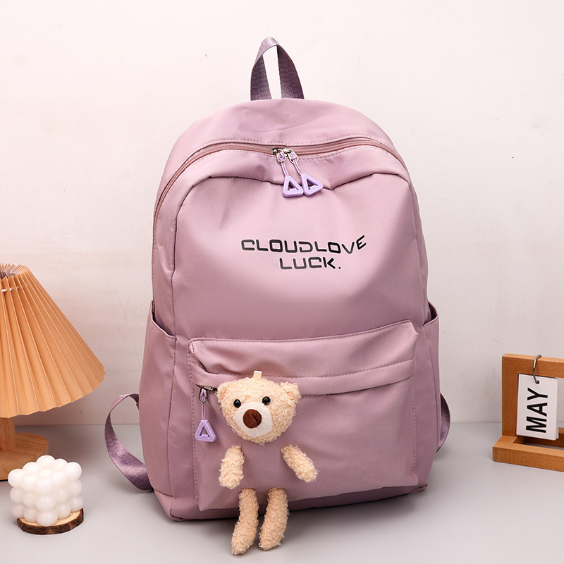 Free Delivery Designer Bag Sweet Bear Fashionable Primary Secondary School Student Large Capacity Simple Men's And Women's Versatile Niche B
