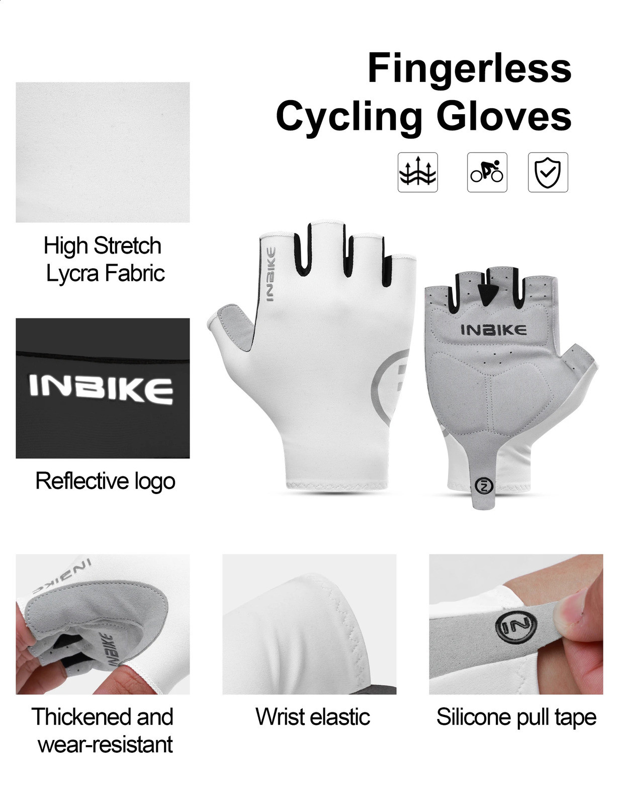 INBIKE Womens Cycling Gloves Summer Biking Padded Halffinger Shockabsorbing MTB Bicycle Road Bike Accessories 250515