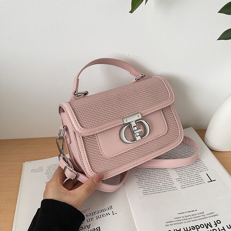 Korean Fashion Handheld Small Square for Women 2025 New Style Color Contrasting High end Versatile Commuter Single Shoulder Crossbody Bag