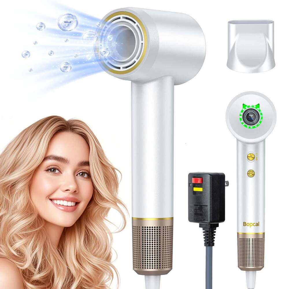 120000RPM Hair Dryer - 36m/s Ultra-Fast Drying 500M Negative Ions Intelligent Temp Control Brushless Motor Salon & Home Use