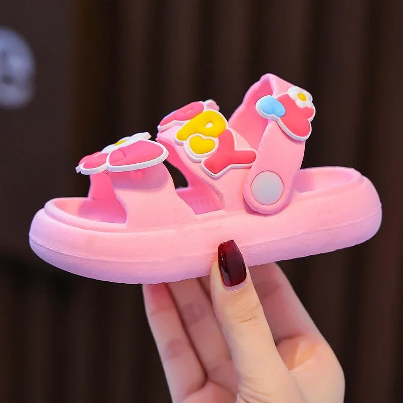 Summer Cute Bow Decoration Toddler Sandals For Aged 0-5 Children Girl Slippers Non-slip Prewalker Flip Flops Home Kids Shoes 250519