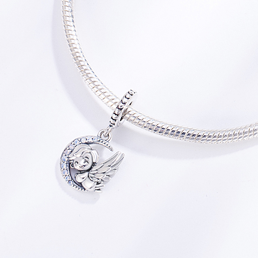 FewDook 2025 New High Quality Silver Plated Angel Baby Fatima Virgin Mary Charm Beads Fit Original Pan Bracelet DIY Women Fine Accessories Jewelry Des