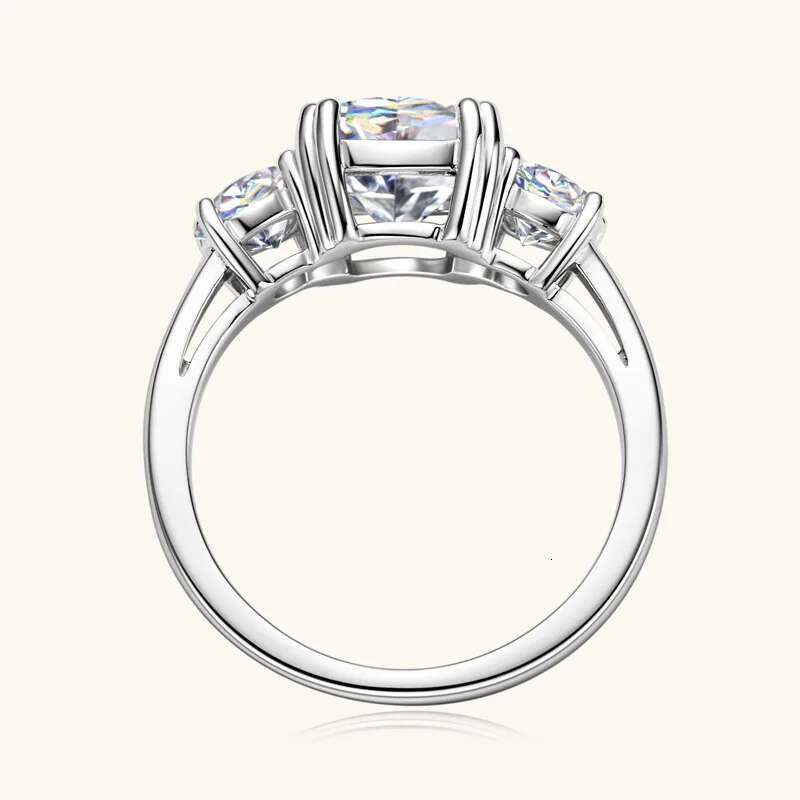 COSFIX Cushion Cut Womens Moissanite Ring s925 Silver D Color Moissanite Rings for Women Luxury Women Full Moissanite Ring