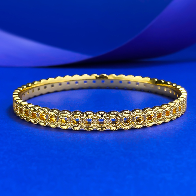 New S925 Sterling Silver Gold-Plated Traditional Chinese Coin Bracelet - Ancient Feng Shui Design for Wealth and Prosperity