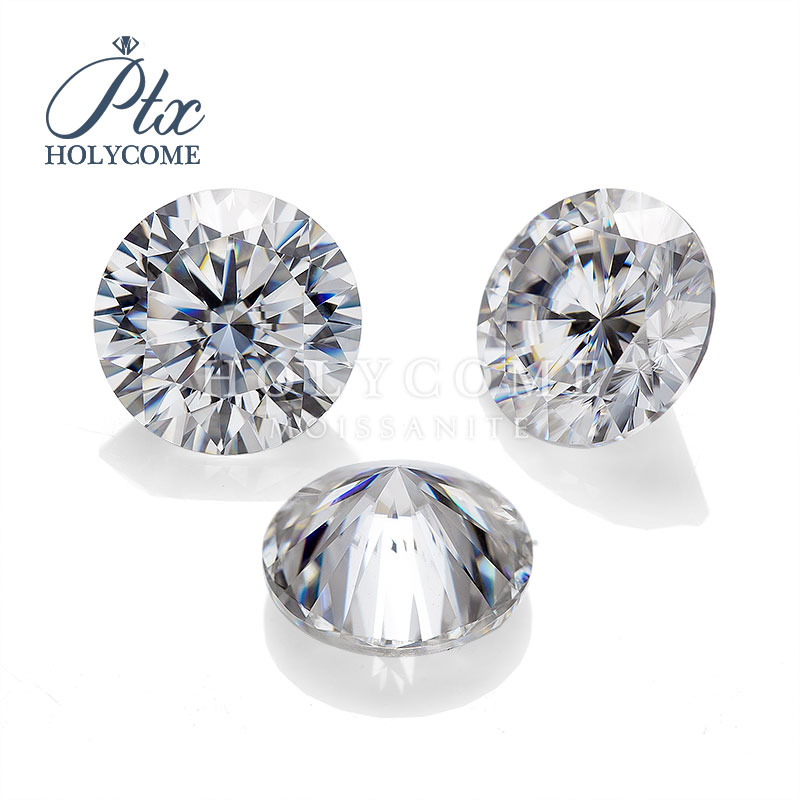 Round Shape 10 Hearts 10 Arrows Cut D VVS1 Loose Moissanite Synthetic Stone 1 Carat 6.5mm Lab Created Diamond GRA Certificate for Jewelry Making