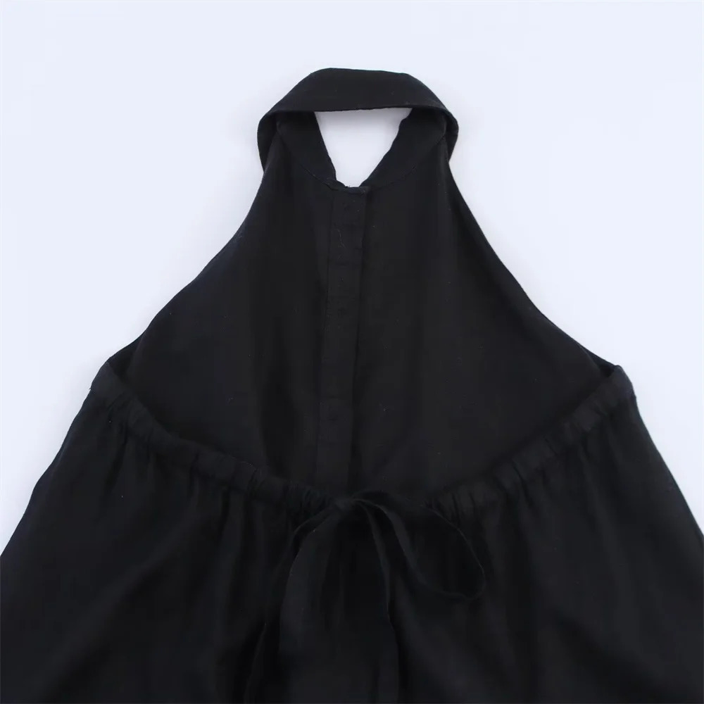 UNIZERA womens halter neck dress with buttons and backless accessories for spring summer casual wear 250520