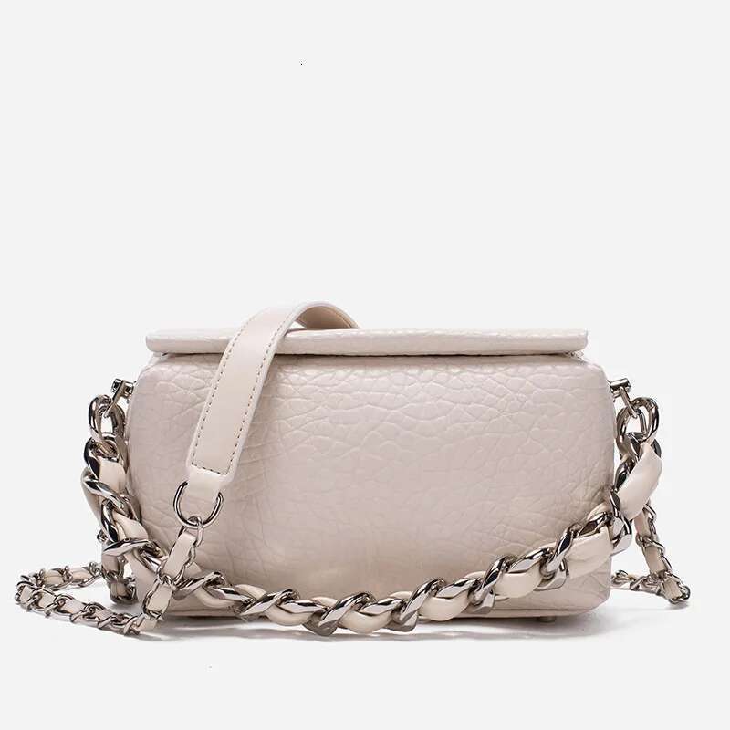 Trendy Texture Chain Crossbody Bag, Fashionable Lychee Pattern Temperament, Versatile Bag For Women