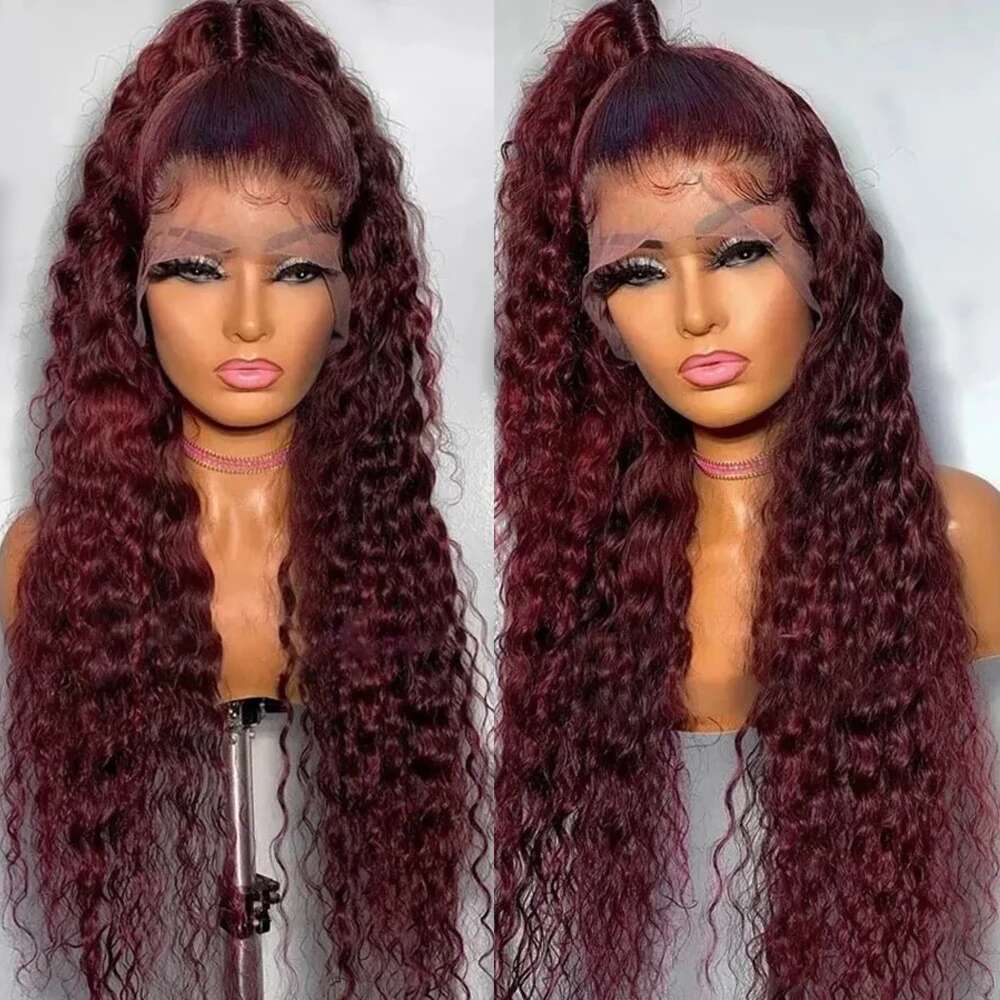 RONGDUOYI Orange Hair Kinky Curl Synthetic Deep Wavy Heat Resistant Natural Hairline Lace Front Wigs Cosplay Makeup Use Wig